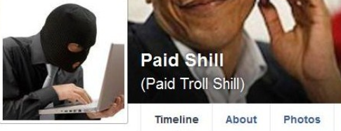 Paid Shill Troll fb profile